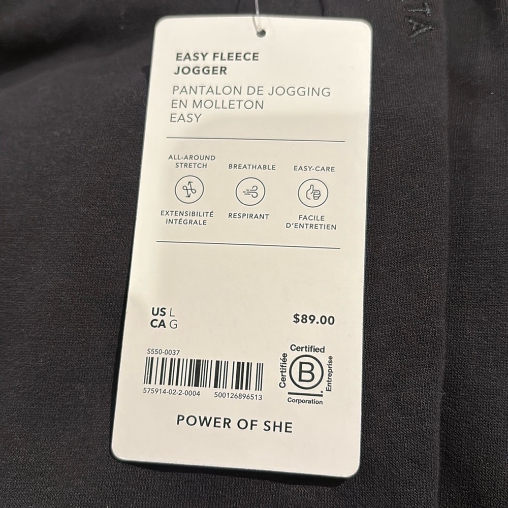 NWT Forever Fleece Black Jogger Size Large - Picture 7 of 8